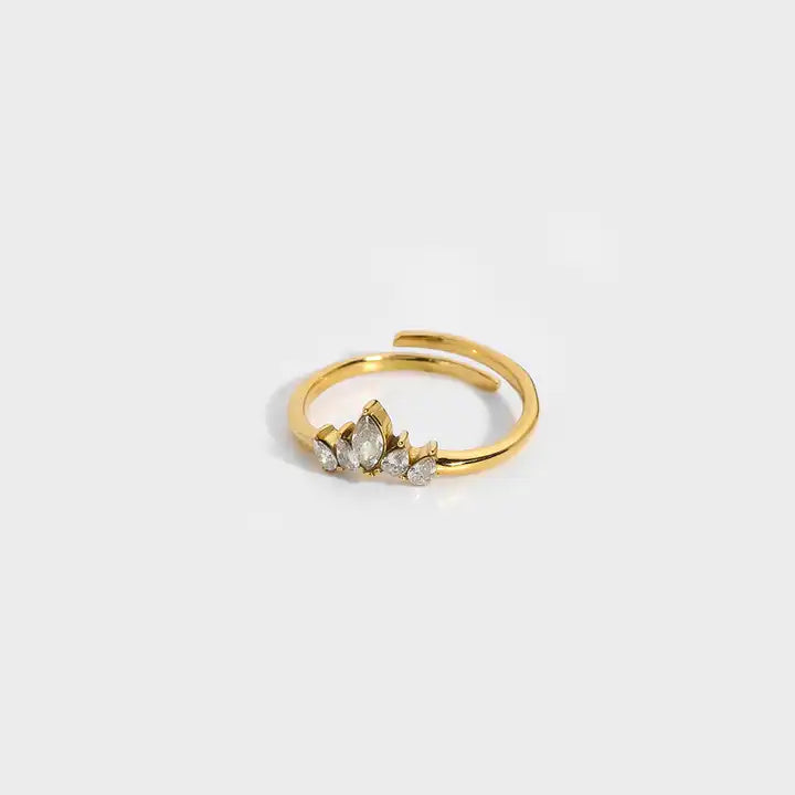 Amira Gold Crown Adjustable Ring