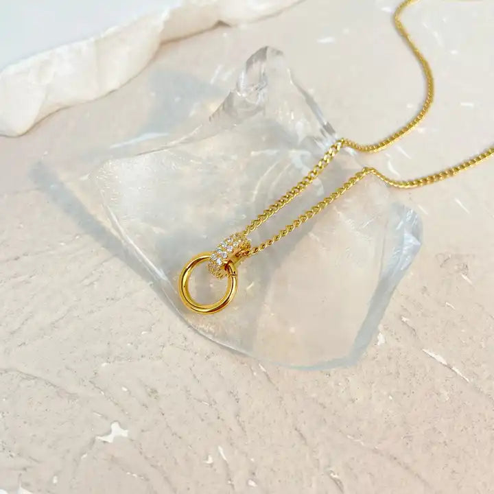 Linked Crystal Gold Necklace