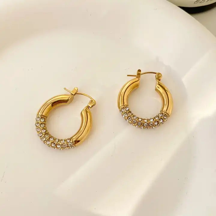 Mimi Gold Crystal Hoop